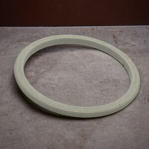 1980s White Lucite Bangle Bracelet Chunky Round Smooth Style Slip On Classic